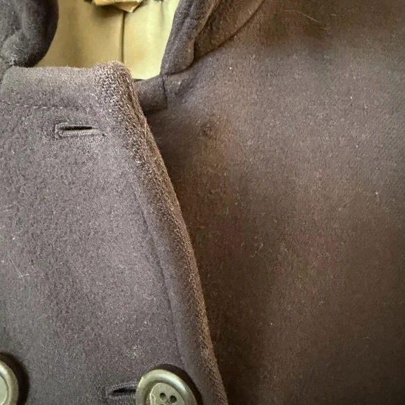 Vintage J. Crew Double-Breasted Wool Pea Coat in Dark Navy - Picture 4 of 13